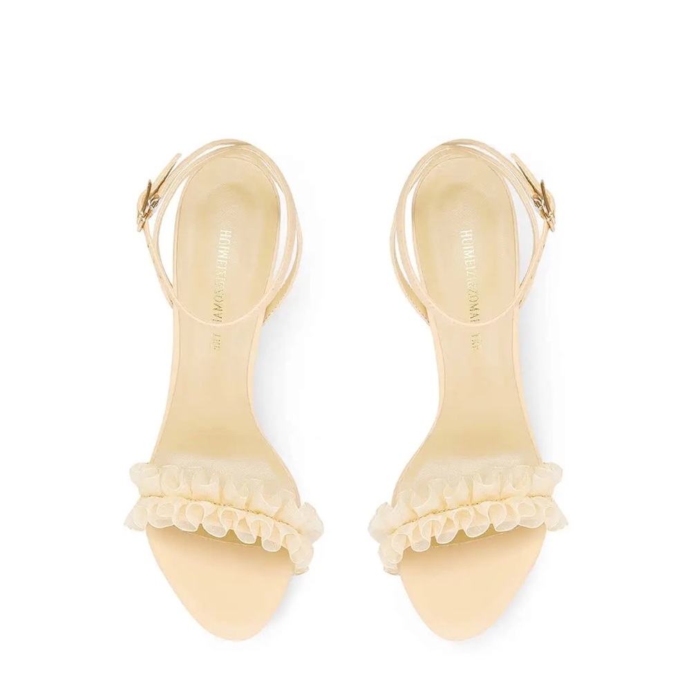Ann Taylor Cream Ruffle Heels